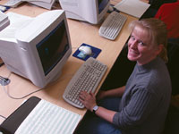 Student working at computer