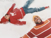 playing in snow