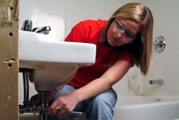 Student working
