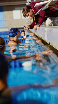 coaching swimming tall