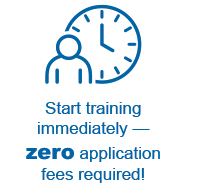 tart training immediately - zero application fees required!