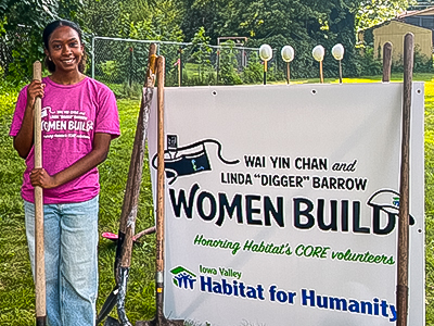 West High student intern with Iowa Valley Habitat for Humanity 