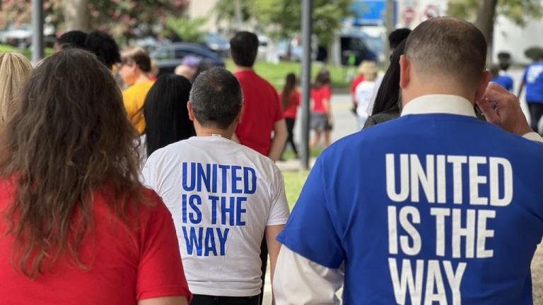 a group of people wearing United Way t-shirts
